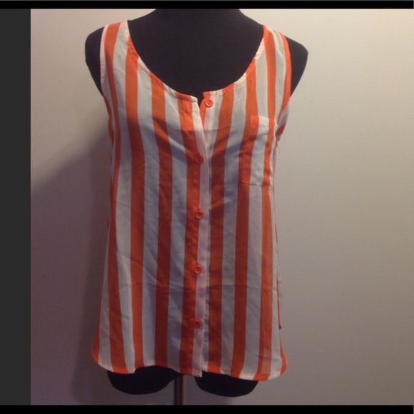 Timing Tops - 4/$10 bundle Timing Striped Orange and White Tank